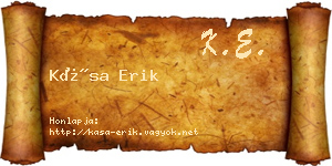 Kása Erik névjegykártya